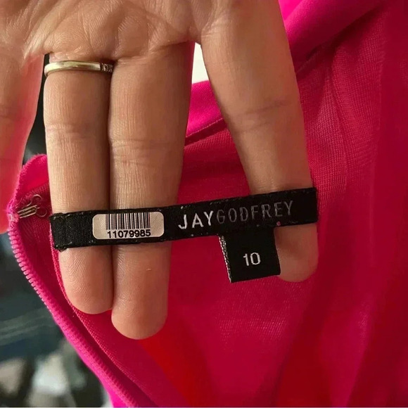 JayGodfrey Fuchsia Ruffle Fit & Flare Mini Dress Women’s Size 10 - Picture 11 of 16